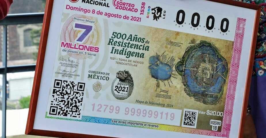 Lotería Nacional de México lanza billete conmemorativo por los 500 años de resistencia indígena